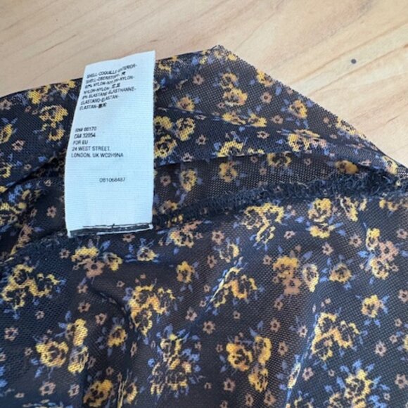 Free People Sheer Long Dress Long Sleeves Runched Top Size L - Picture 7 of 11